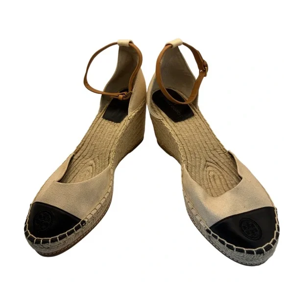 TORY BURCH Color Block 85mm Wedge Espadrille Size 11 - Picture 7 of 9